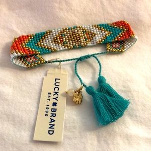LUCKY BRAND SOUTHWEST AGATE AND GLASS BEADED WRAP BRACELET NWT!